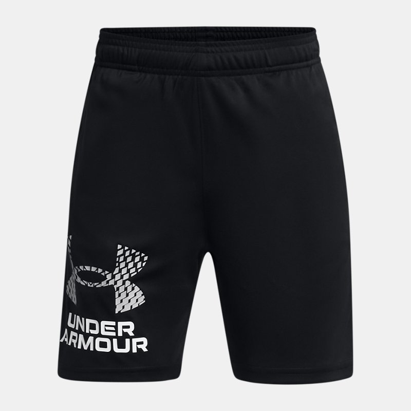 Boys' Under Armour Tech™ Logo Shorts Black / Mod Gray YXS (122 - 127 cm)